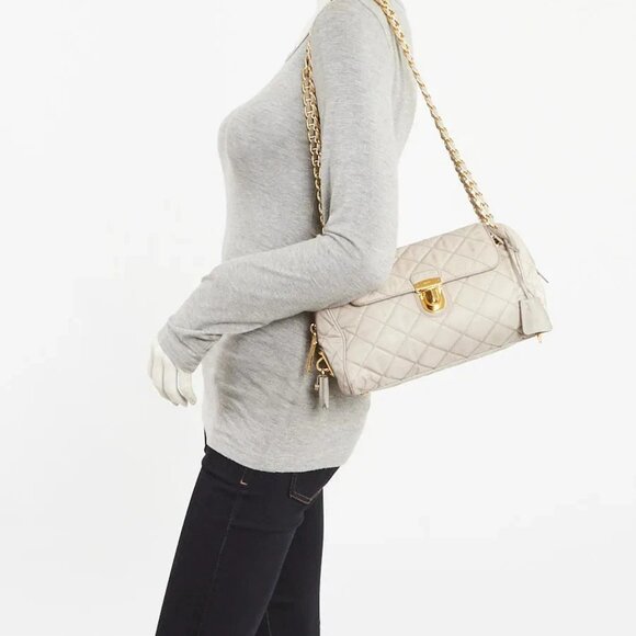 Prada Pomice Tessuto Impuntu Nylon Chain Flap Bag BR4965 - Picture 8 of 12